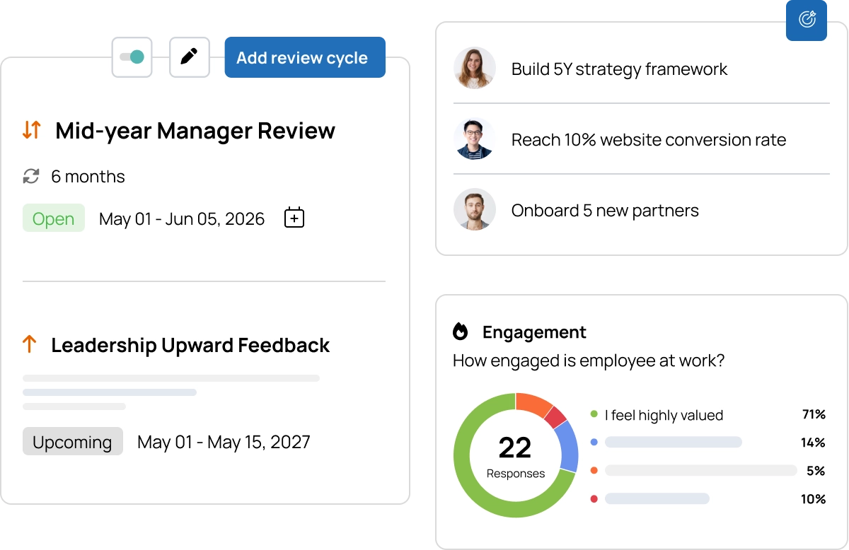 Powerful and simple 360-degree performance review software for SMBs