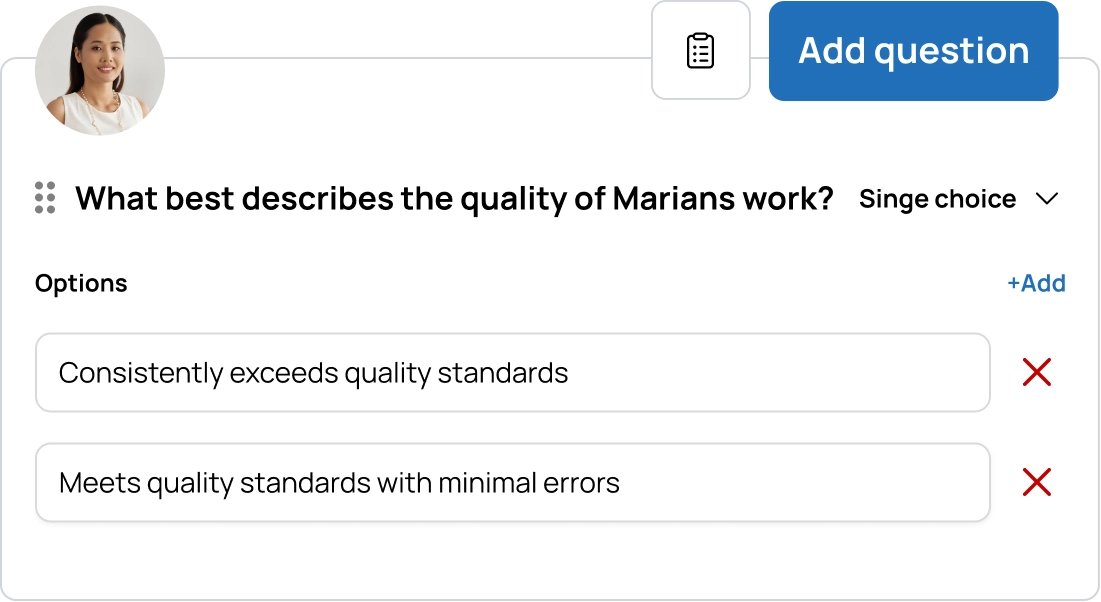 Customize every performance review form