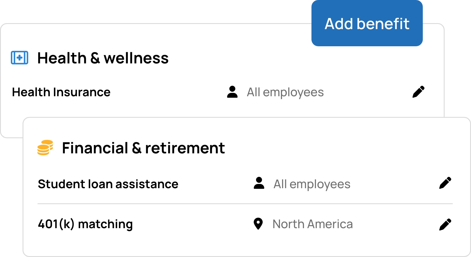 Manage employee benefits