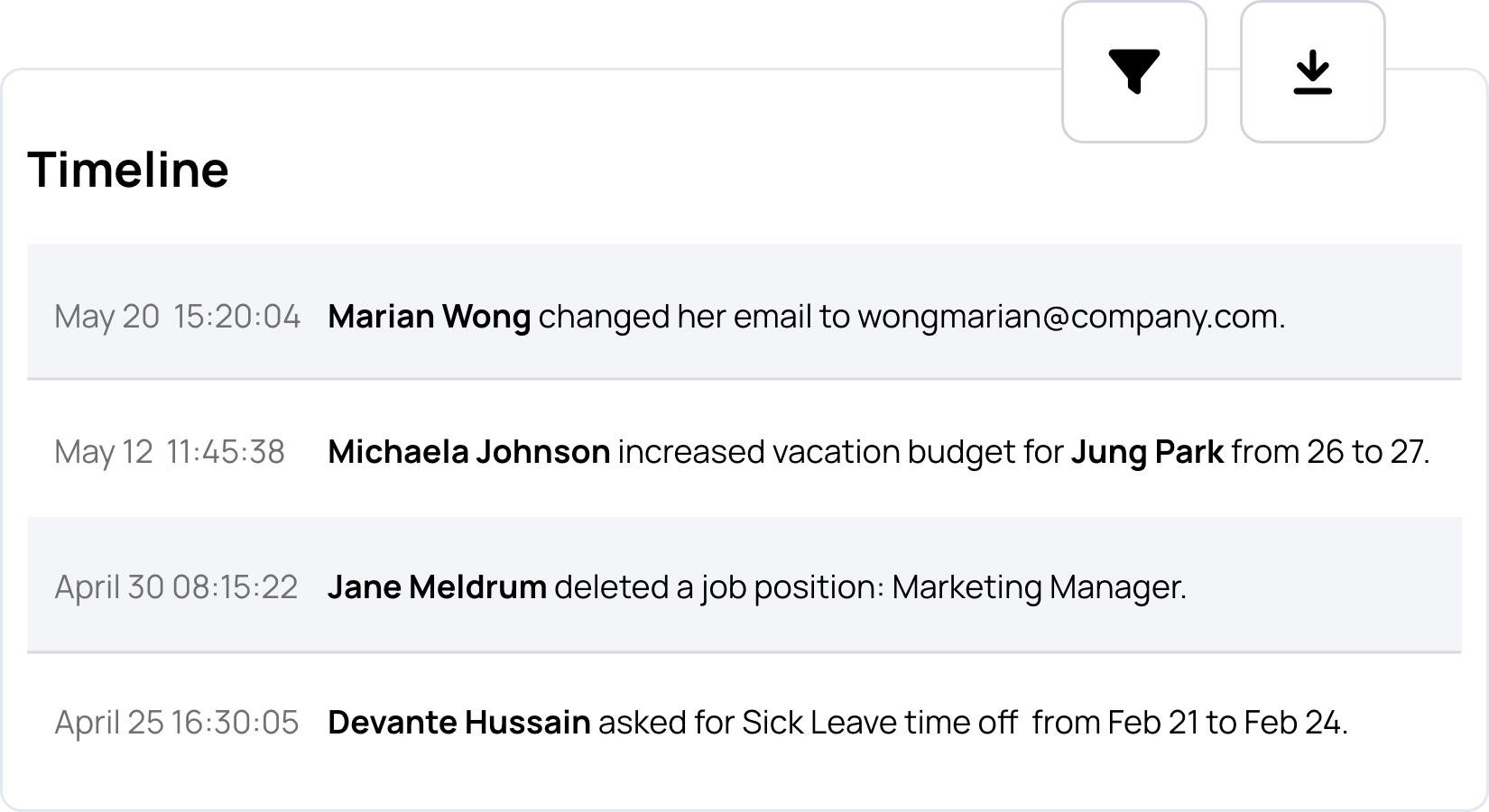 Monitor all portal activity