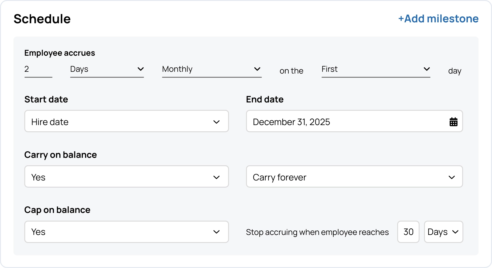 Automate leave accruals