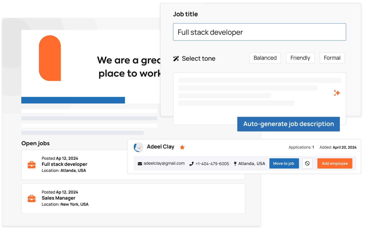 AI-powered job descriptions with a click